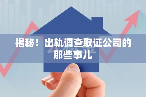 海沧揭秘！出轨调查取证公司的那些事儿