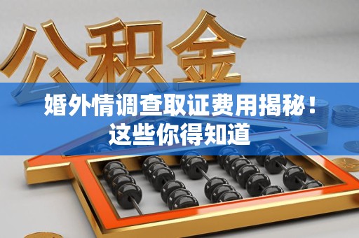 海沧婚外情调查取证费用揭秘！这些你得知道